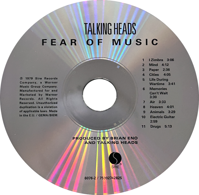 Fear of Music by Talking Heads