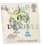 1991, Great Britain, The 150th Anniversary of the use of the word Dinosaur by Sir Richard Owen: Triceratops